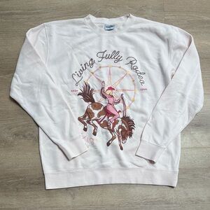 Living Fully Rodeo Pink Crew Neck Sweater